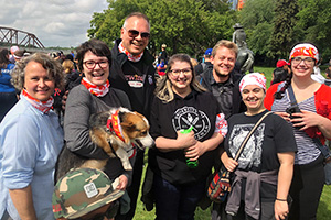 Staff members and faculty from St. Thomas More College walked in support of reconciliation on Friday, June 21, 2019